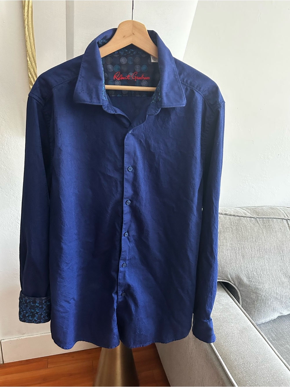 Robert Graham Shirt Mens 2X Blue Walden Flip Cuff Business Modern Preppy